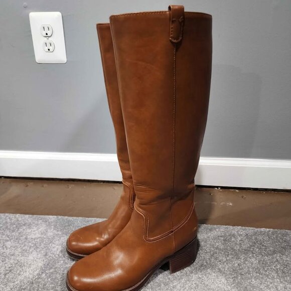 Marc Fisher Cognac‎ Leather Riding Boots - Picture 2 of 5